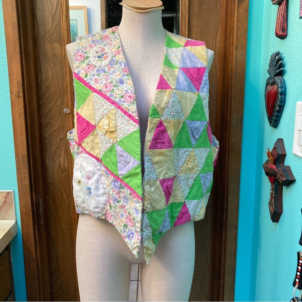 Reversible Patchwork Quilted Vest - image 1
